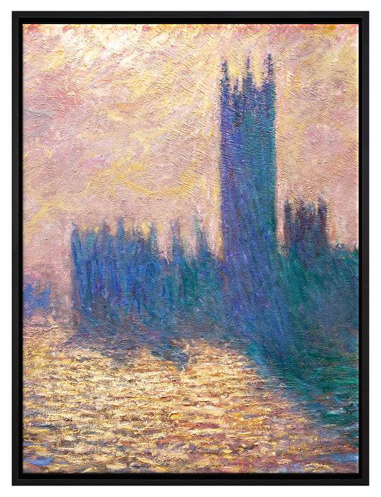 Claude Monet - Claude Monet - Das Parlament von London  auf Leinwandbild gerahmt Größe 80x60