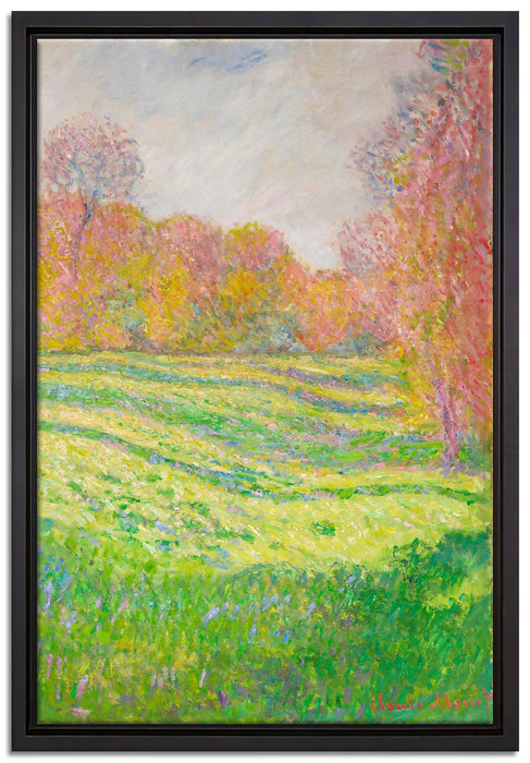 Claude Monet - Wiese in Giverny  auf Leinwandbild gerahmt Größe 60x40