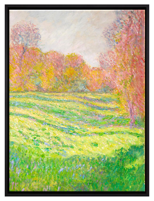 Claude Monet - Wiese in Giverny  auf Leinwandbild gerahmt Größe 80x60