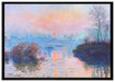 Claude Monet - Sonnenuntergang auf der Seine im Winter auf Leinwandbild gerahmt Größe 100x70