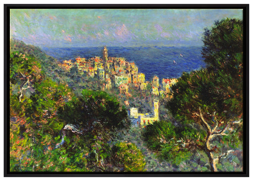 Claude Monet - Aussicht von Bordighiera auf Leinwandbild gerahmt Größe 100x70