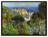 Claude Monet - Aussicht von Bordighiera  auf Leinwandbild gerahmt Größe 80x60