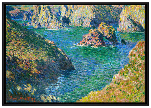 Claude Monet - Port Donnant Belle Ile  auf Leinwandbild gerahmt Größe 100x70