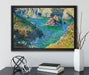 Claude Monet - Port Donnant Belle Ile  auf Leinwandbild gerahmt mit Kirschblüten