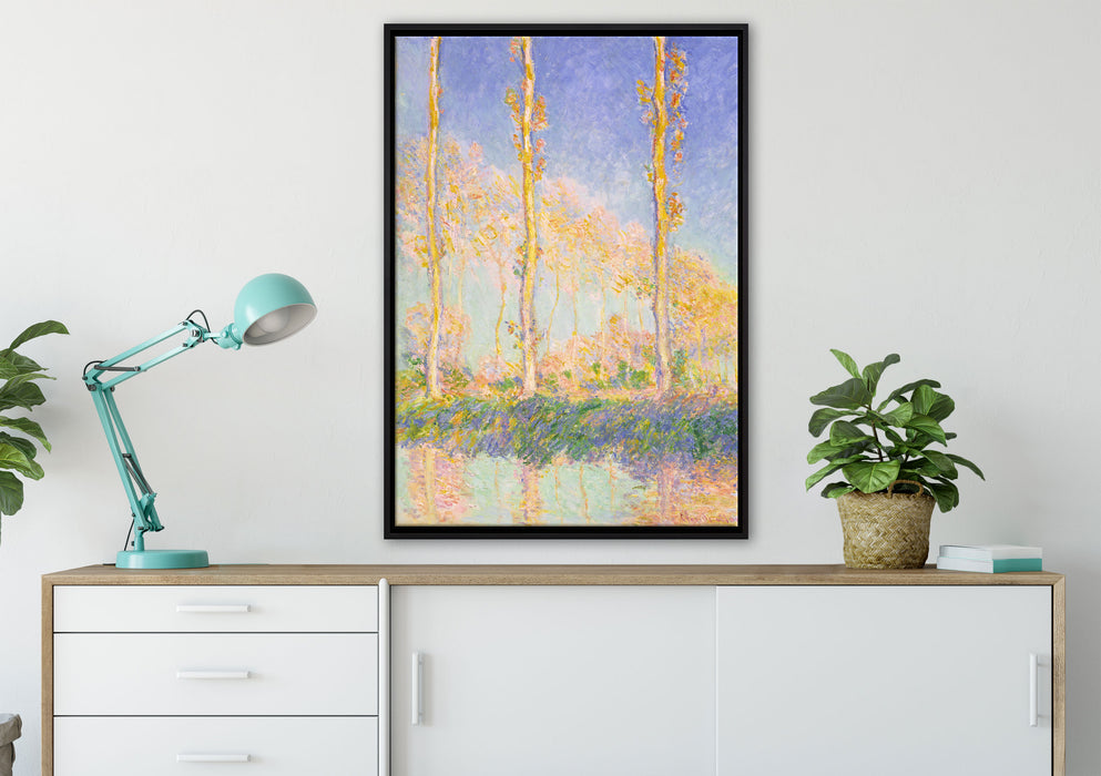 Claude Monet - Pappeln   auf Leinwandbild gerahmt verschiedene Größen im Wohnzimmer