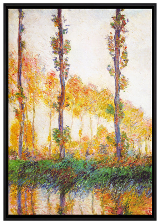 Claude Monet - Pappeln im Herbst  auf Leinwandbild gerahmt Größe 100x70
