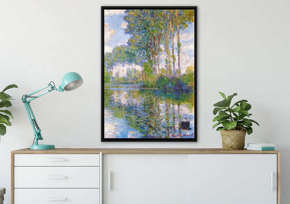Claude Monet - Pappeln an der Epte I  auf Leinwandbild gerahmt verschiedene Größen im Wohnzimmer