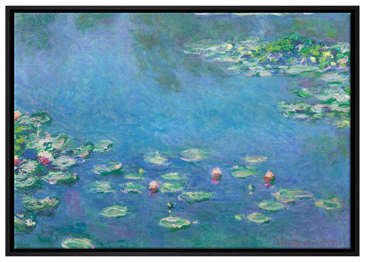 Claude Monet - Seerosen  III auf Leinwandbild gerahmt Größe 100x70