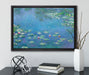 Claude Monet - Seerosen  III auf Leinwandbild gerahmt mit Kirschblüten