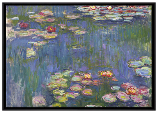 Claude Monet - Seerosen  V auf Leinwandbild gerahmt Größe 100x70