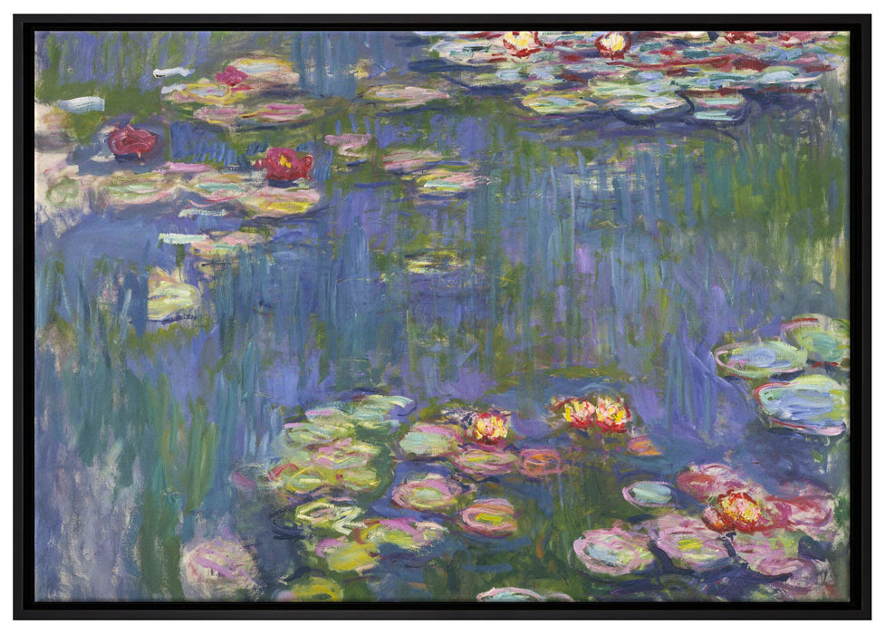 Claude Monet - Seerosen  V auf Leinwandbild gerahmt Größe 100x70