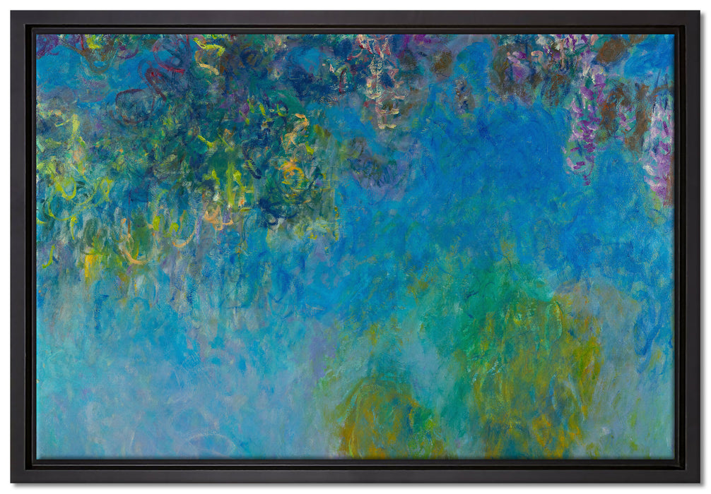 Claude Monet - GlyzinienWisteria  auf Leinwandbild gerahmt Größe 60x40