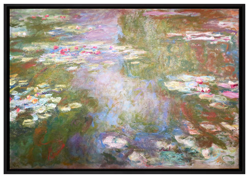 Claude Monet - Seerosenteich   auf Leinwandbild gerahmt Größe 100x70