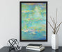 Claude Monet - Seerosen  X auf Leinwandbild gerahmt mit Kirschblüten
