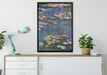 Claude Monet - Seerosen auf Leinwandbild gerahmt verschiedene Größen im Wohnzimmer