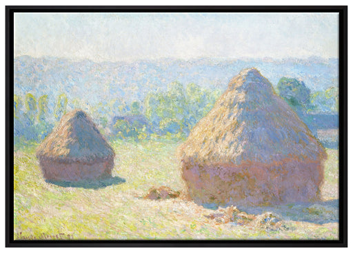 Claude Monet - Heuschober Sommerende  auf Leinwandbild gerahmt Größe 100x70