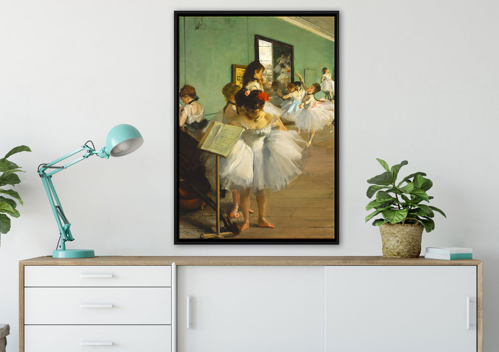 Edgar Degas - Die Tanzstunde  auf Leinwandbild gerahmt verschiedene Größen im Wohnzimmer