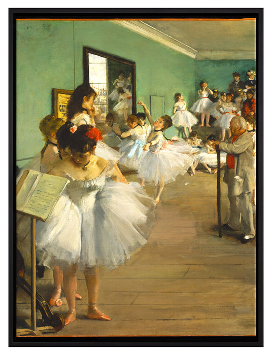 Edgar Degas - Die Tanzstunde   auf Leinwandbild gerahmt Größe 80x60