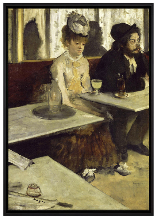 Edgar Degas - In eine Café  auf Leinwandbild gerahmt Größe 100x70