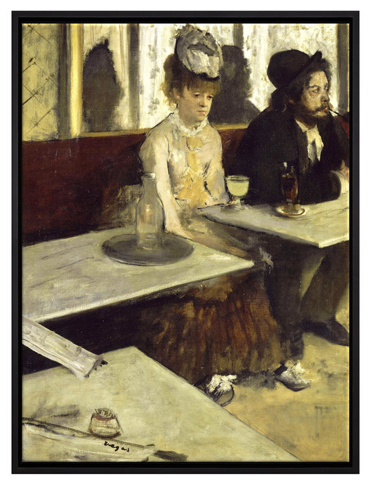 Edgar Degas - In eine Café   auf Leinwandbild gerahmt Größe 80x60