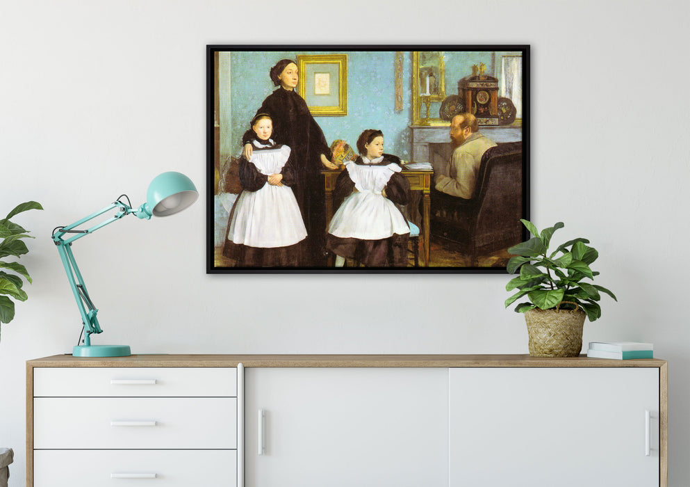 Edgar Degas - Die Familie Bellelli auf Leinwandbild gerahmt verschiedene Größen im Wohnzimmer