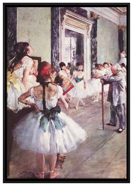 Edgar Degas - Die Balletstunde auf Leinwandbild gerahmt Größe 100x70
