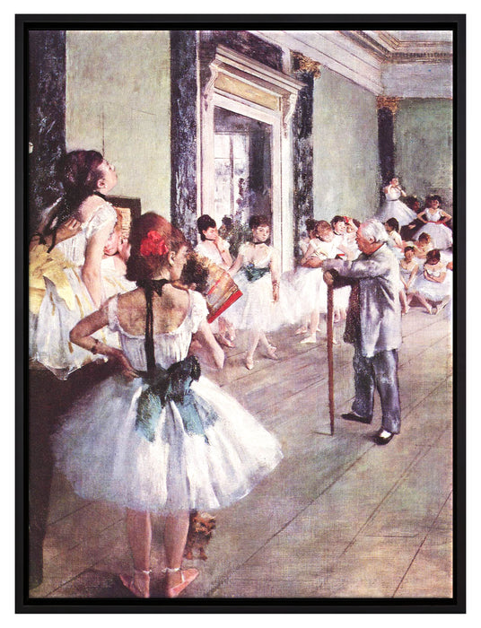 Edgar Degas - Die Balletstunde  auf Leinwandbild gerahmt Größe 80x60