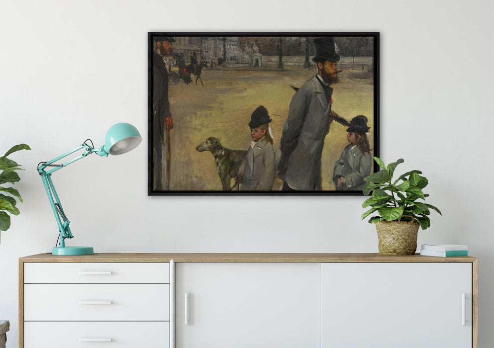 Edgar Degas - Place de la Concorde auf Leinwandbild gerahmt verschiedene Größen im Wohnzimmer