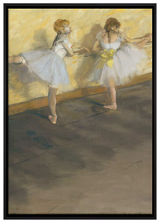 Edgar Degas - Tänzerinnen üben an der Stange  auf Leinwandbild gerahmt Größe 100x70
