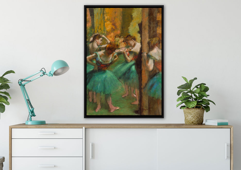 Edgar Degas - Tänzerinnen pink und grün  auf Leinwandbild gerahmt verschiedene Größen im Wohnzimmer