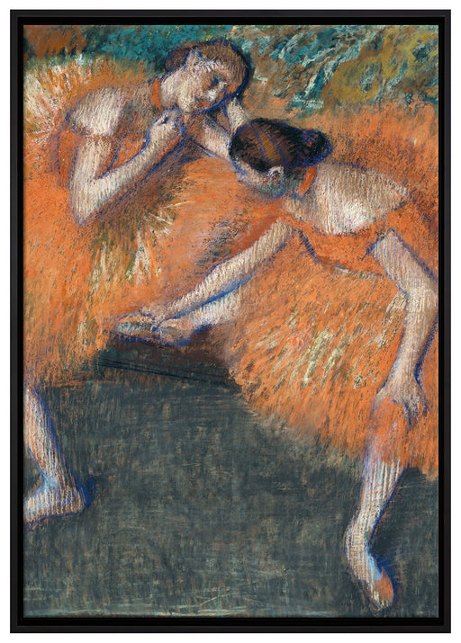 Edgar Degas - Zwei Tänzerinnen  auf Leinwandbild gerahmt Größe 100x70