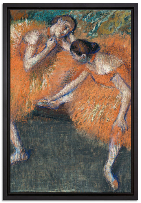 Edgar Degas - Zwei Tänzerinnen   auf Leinwandbild gerahmt Größe 60x40