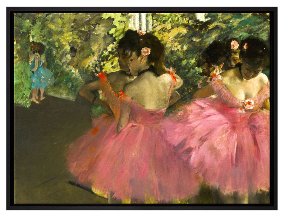 Edgar Degas - Die pinken Tänzerinnen vor dem Ballet   auf Leinwandbild gerahmt Größe 80x60