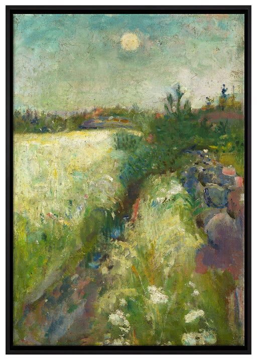Edvard Munch - Blumige Weide in Veierland  auf Leinwandbild gerahmt Größe 100x70