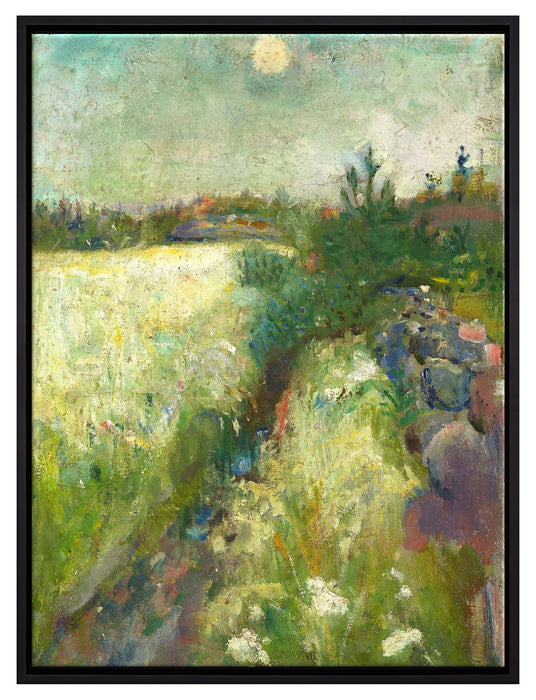 Edvard Munch - Blumige Weide in Veierland   auf Leinwandbild gerahmt Größe 80x60