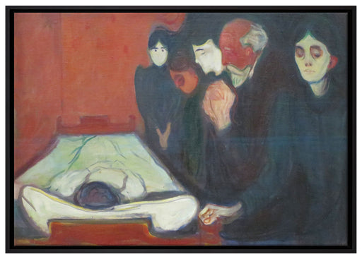 Edvard Munch - Am Totenbett auf Leinwandbild gerahmt Größe 100x70