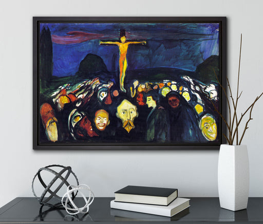 Edvard Munch - Golgotha  auf Leinwandbild gerahmt mit Kirschblüten