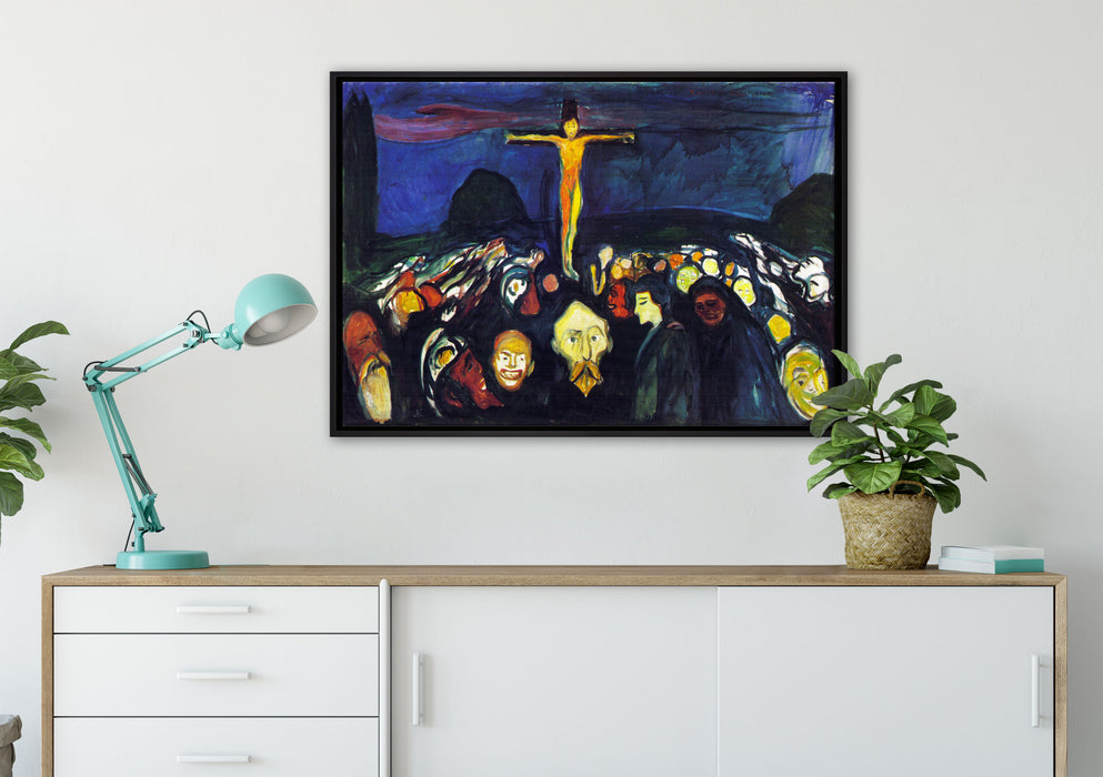 Edvard Munch - Golgotha  auf Leinwandbild gerahmt verschiedene Größen im Wohnzimmer