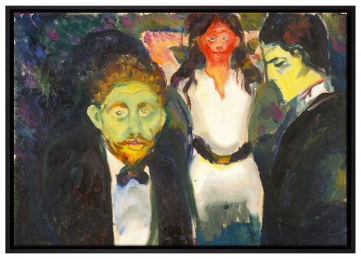 Edvard Munch - Eifersucht auf Leinwandbild gerahmt Größe 100x70