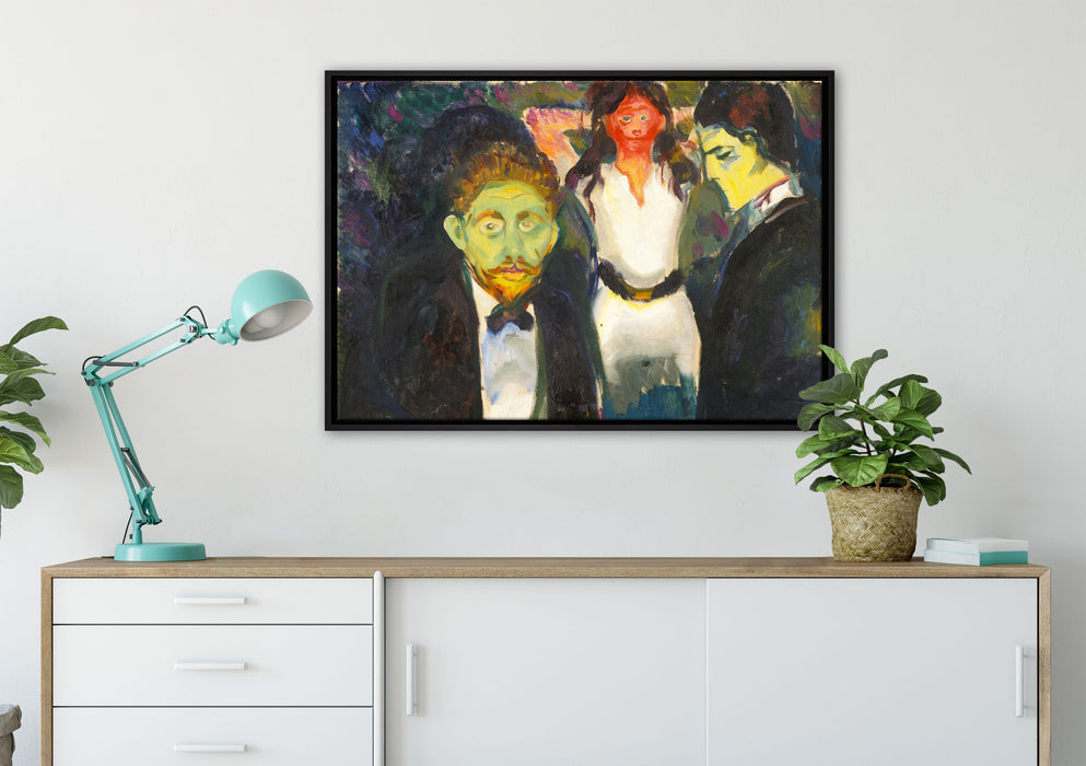Edvard Munch - Eifersucht auf Leinwandbild gerahmt verschiedene Größen im Wohnzimmer