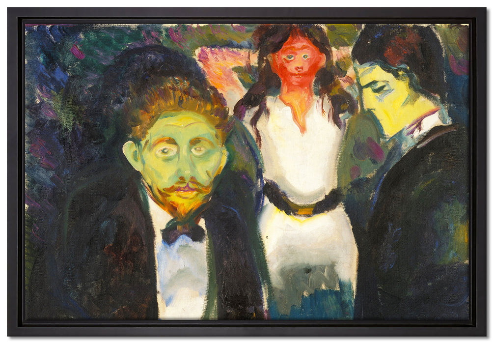 Edvard Munch - Eifersucht  auf Leinwandbild gerahmt Größe 60x40