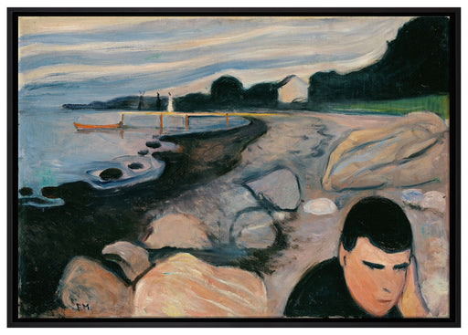 Edvard Munch - Melancholie  auf Leinwandbild gerahmt Größe 100x70