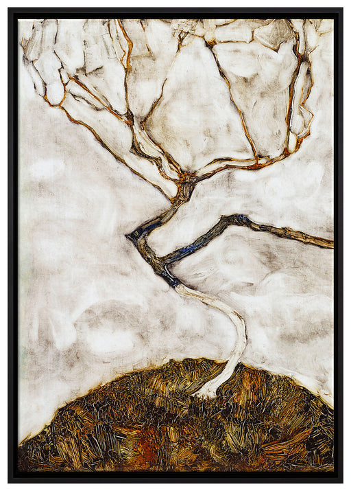 Egon Schiele - Kleiner Baum im Spätherbst  auf Leinwandbild gerahmt Größe 100x70