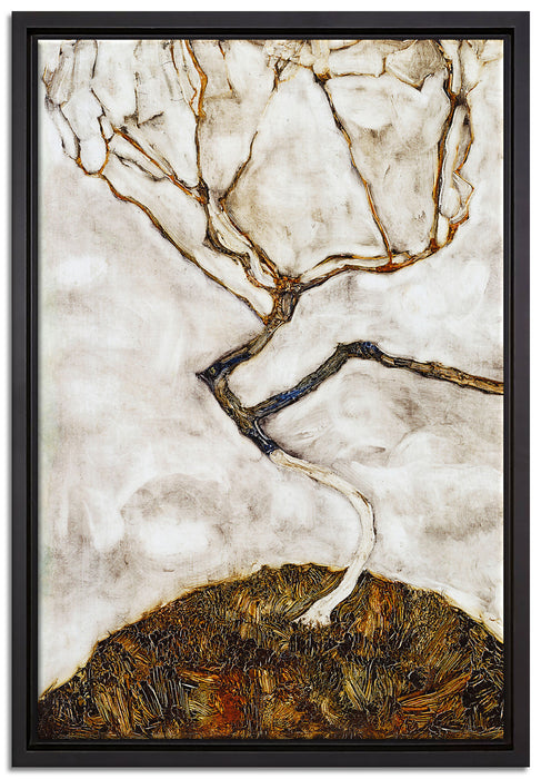 Egon Schiele - Kleiner Baum im Spätherbst   auf Leinwandbild gerahmt Größe 60x40