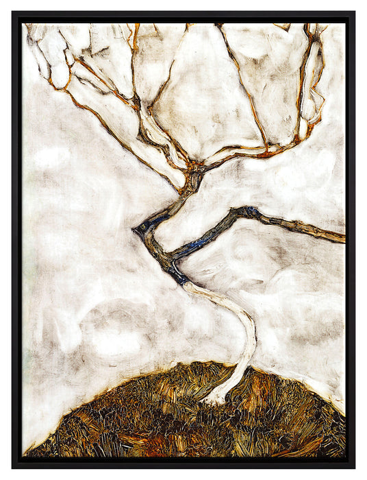 Egon Schiele - Kleiner Baum im Spätherbst   auf Leinwandbild gerahmt Größe 80x60