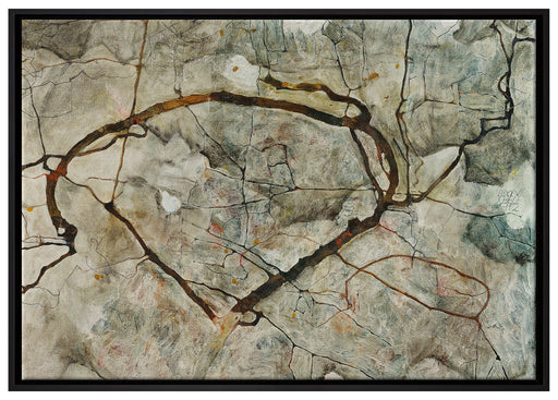 Egon Schiele - Herbstbaum in bewegter Luft  auf Leinwandbild gerahmt Größe 100x70