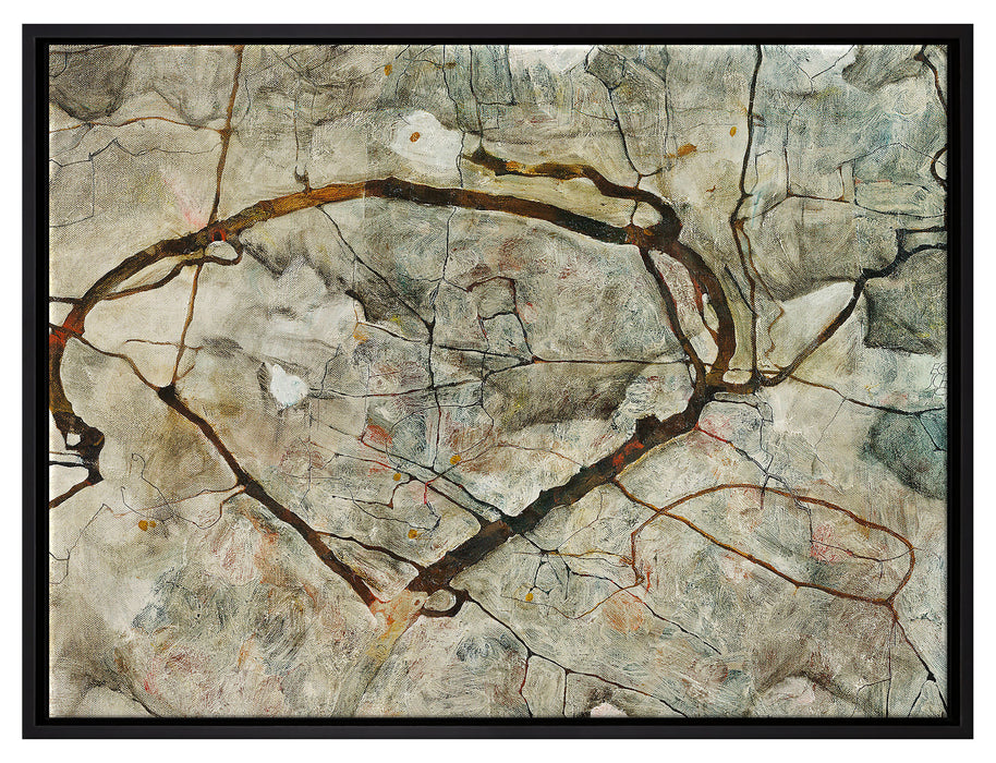 Egon Schiele - Herbstbaum in bewegter Luft   auf Leinwandbild gerahmt Größe 80x60