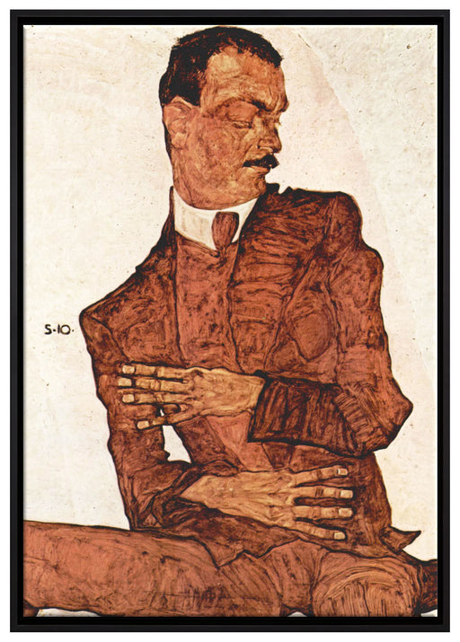 Egon Schiele - Portrait von Arthur Rössler  auf Leinwandbild gerahmt Größe 100x70