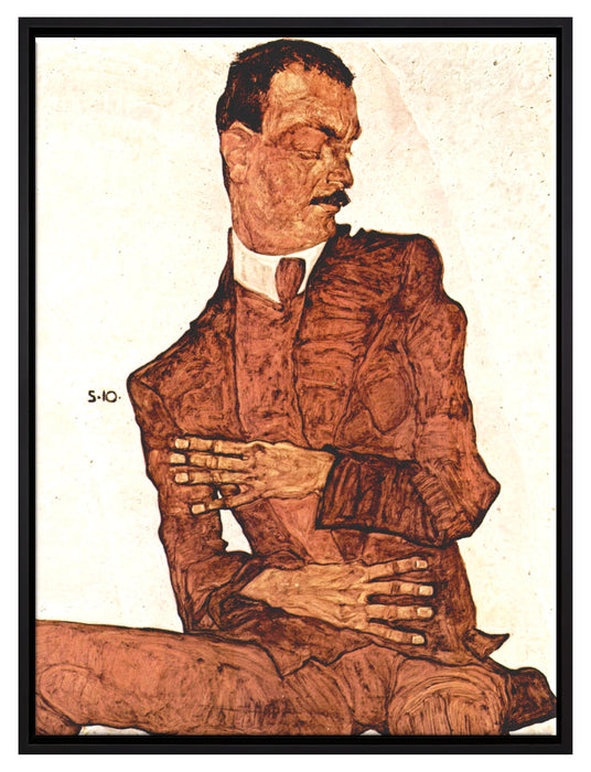 Egon Schiele - Portrait von Arthur Rössler   auf Leinwandbild gerahmt Größe 80x60