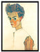 Egon Schiele - Selbstportrait   auf Leinwandbild gerahmt Größe 80x60